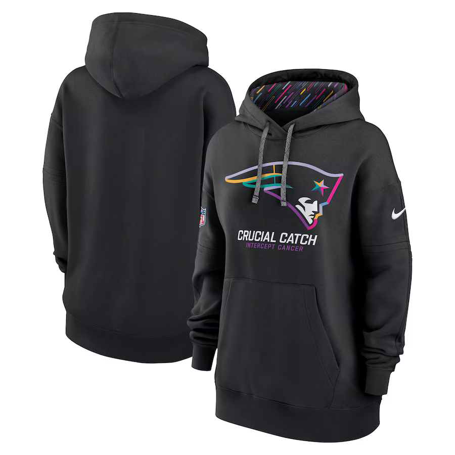 Women New England Patriots Black 2024 Nike NFL hoodie 2->nfl t-shirts->Sports Accessory